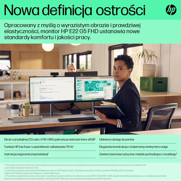 HP E22 G5 IPS FHD 1920x1080 HDMI/DP 250cd