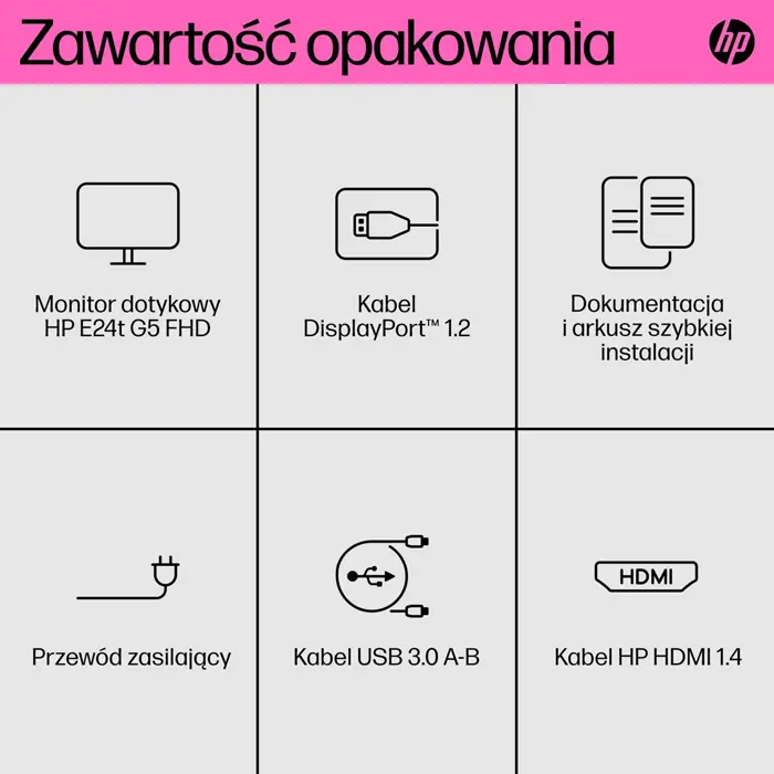 HP E24t G5 IPS FHD 1920x1080 DP/HDMI 300cd