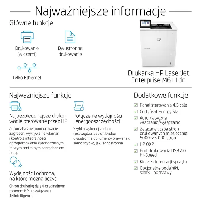 HP LaserJet Enterprise M611dn - printe