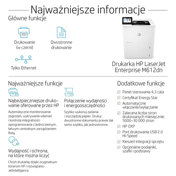 HP LaserJet Enterprise M612dn - printe
