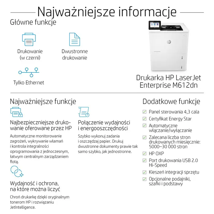 HP LaserJet Enterprise M612dn - printe