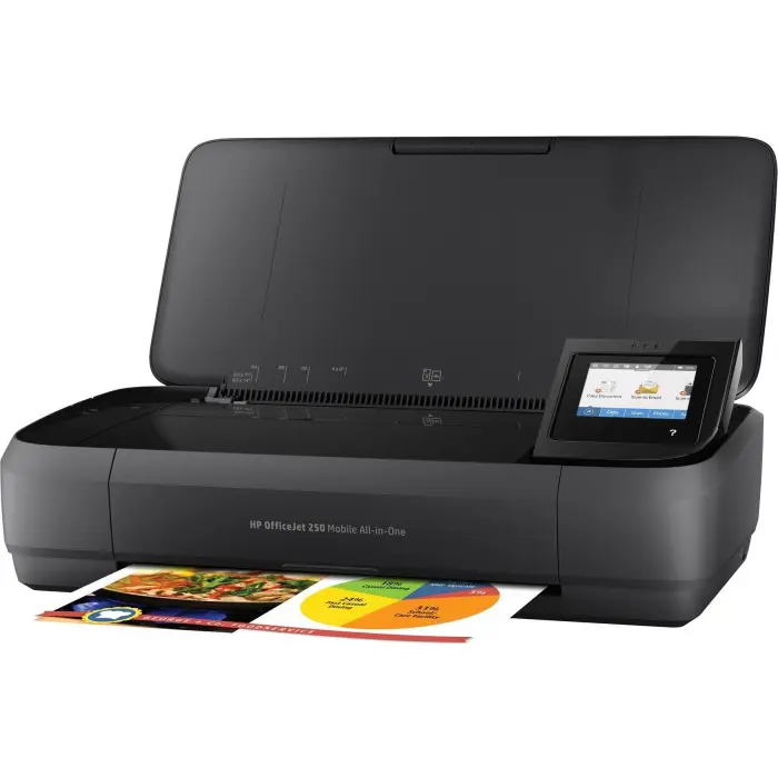 HP OfficeJet 250 Mobile All-in-One Printer, Multifunction Printer (Black, USB / WiFi, Scan, Copy)