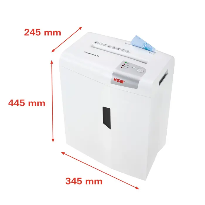 HSM shredstar X10 document shredder, 4.5 x 30 mm + separate CD-cutting mechanism