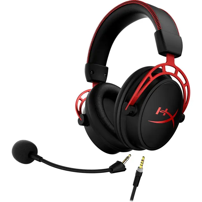 HyperX Cloud Alpha - Wired Gaming Headset (Black-Red), 13-27000 Hz, 298g, Red