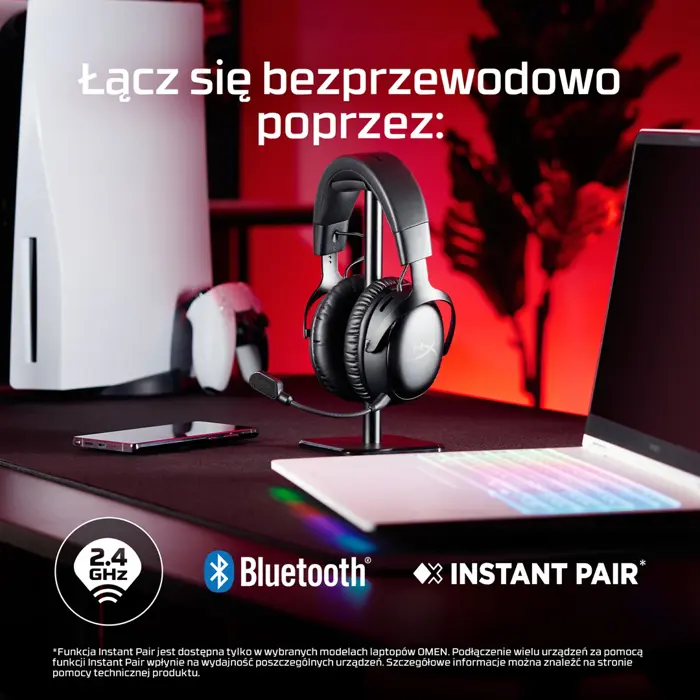 HyperX Cloud III S Wireless - Gaming Headset (Black-Red)