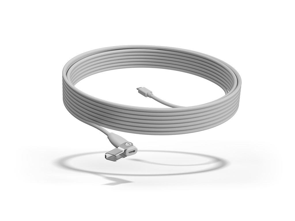 Kabel Logitech Rally Mic Pod Extension Cable, 10m, bel - 952-000047