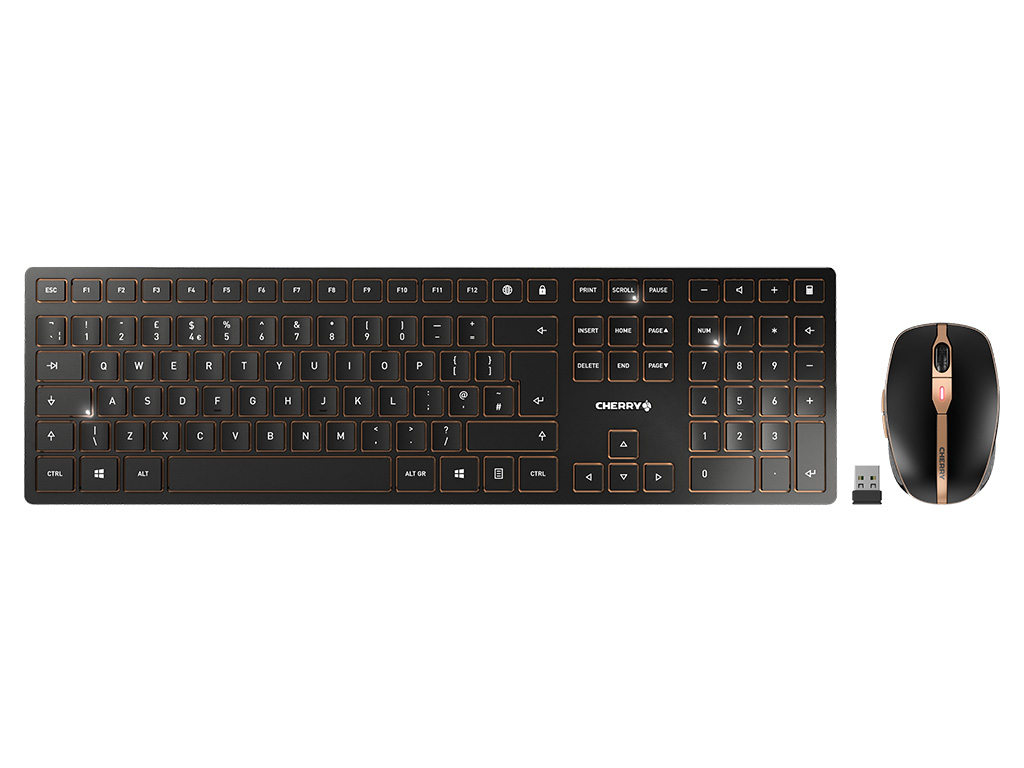 Tipkovnica in Miš Cherry DW 9100 SLIM, Bluetooth, črna, USB, UK SLO g. - JD-9100GB-2