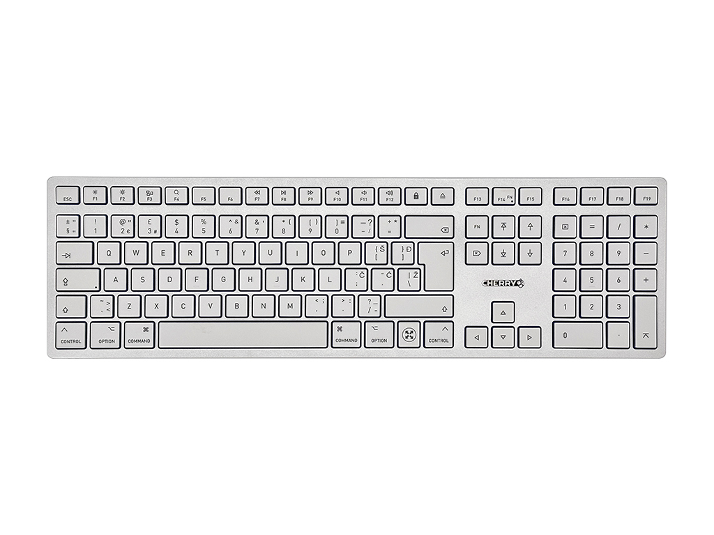 Tipkovnica Cherry KW 9100 Slim for Mac, srebrna, USB-C, UK-SLO g. - JK-9110GB-1