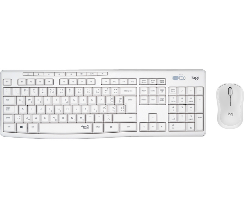 Tipkovnica in Miš Logitech MK295 Silent Wireless Combo, bela, SLO g. - 920-009824