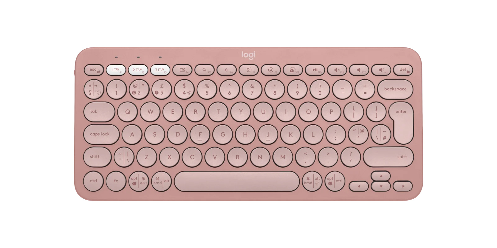 Tipkovnica Logitech Pebble Keys 2 K380s Multi-Device, roza, SLO g. - 920-011853
