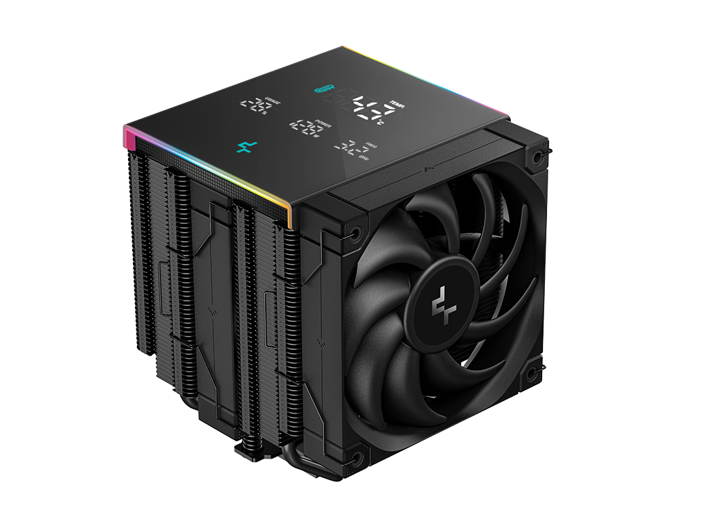 Hladilnik za procesor DeepCool AK620 Digital PRO, 2x 120mm, LCD, black- R-AK620-BKAPMN-G