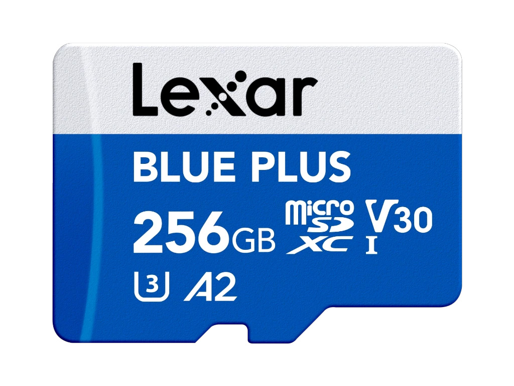 Kartica Lexar BLUE PLUS, Micro SDXC, 256GB, 170MB/s, U3, V30, A2, UHS-I, z adapterjem - LMSBLPL256G-BNANG