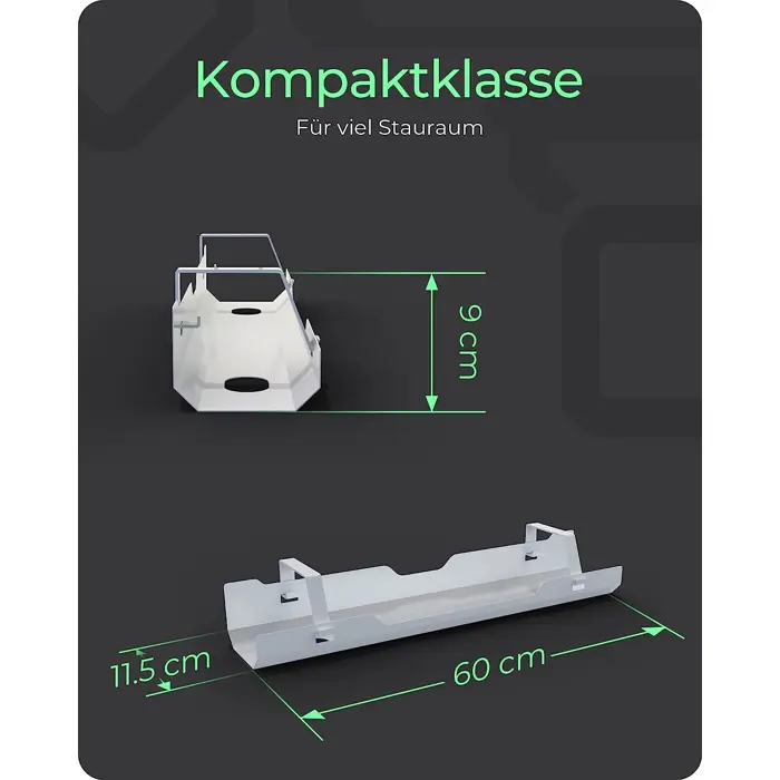 ICY BOX cable management tray IB-EWA100W-CM, for desks, cable management (white, 60cm)