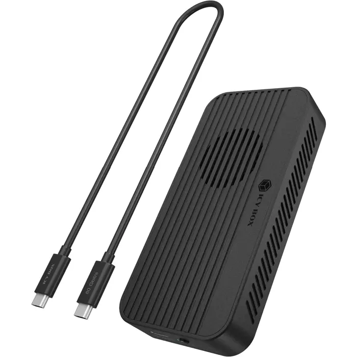 Icy Box IB-1980M-80G M.2 NVMe SSD enclosure (black, with integrated fan)