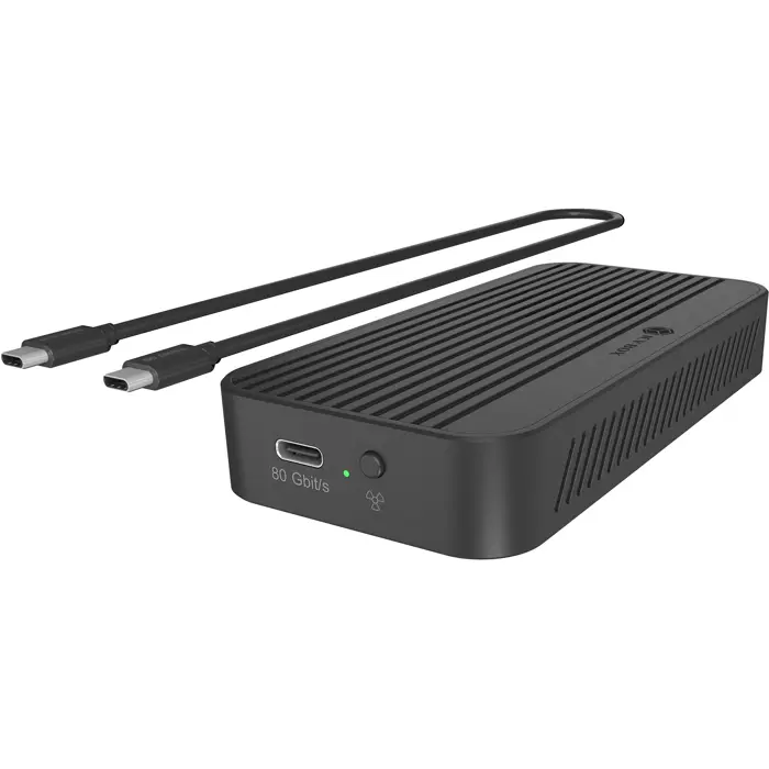 Icy Box IB-1980M-80G M.2 NVMe SSD enclosure (black, with integrated fan)