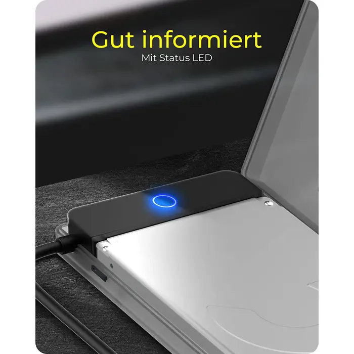 ICY BOX IB-AC603b-U3, adapter (anthracite/black, adapter for 1x HDD/SSD with plastic case)