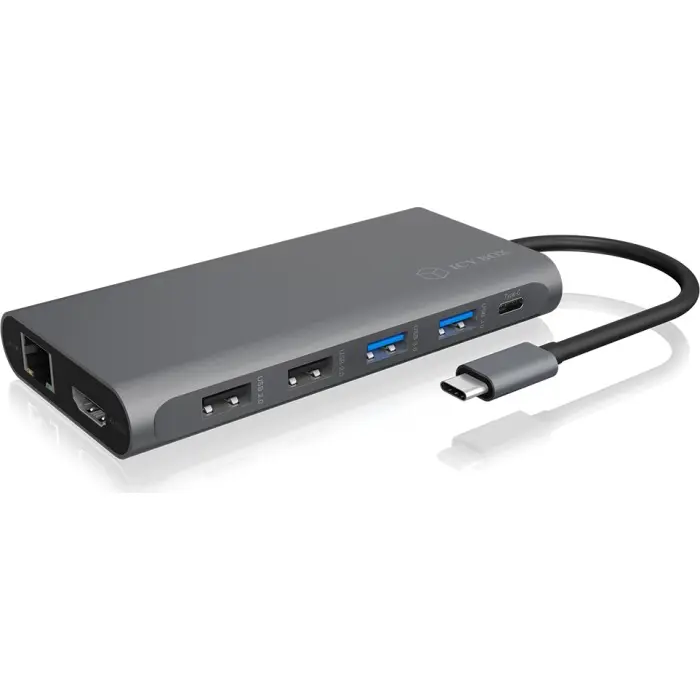 ICY BOX IB-DK4050-CPD USB 3.2 Gen 1 (3.1 Gen 1) Type-C 5000 Mbit/s Anthracite, Docking station