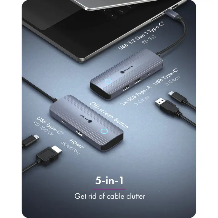 Icy Box IB-DK4081-SO (aluminum, PD, HDMI, USB-C, USB-A)