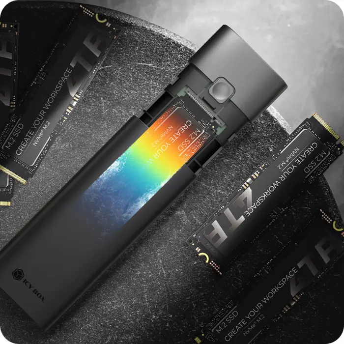 Icy Box Spade Case 1806 (black, with USB 3.2 Gen 2 Type-C)