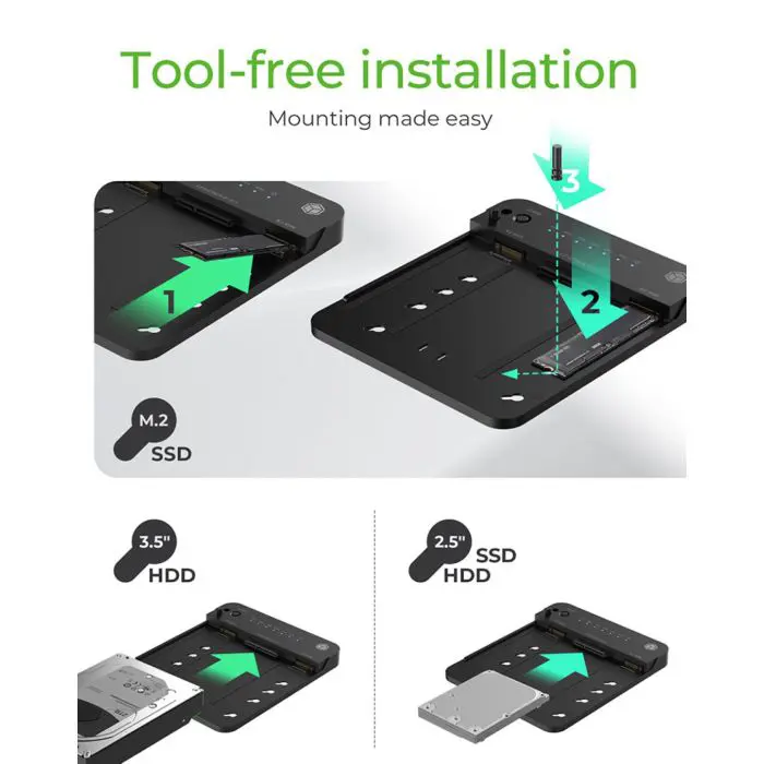 Icybox IB-2915MSCL-C31 "clone & dock" station for M.2 NVME & SATA 2.5”/3.5” SSD/HDD