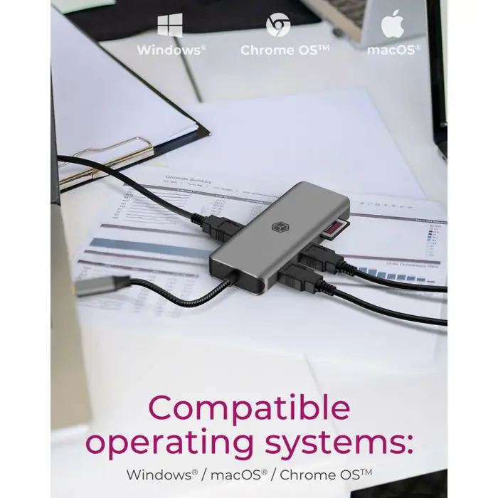 IcyBox IB-DK4012-CPD USB-C 9-in-1 docking station with Power Delivery 100W