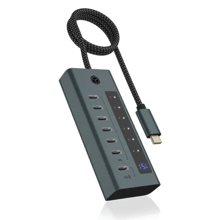 Icybox IB-HUB1457-C31 7-port hub interface USB 3.2 Type-C