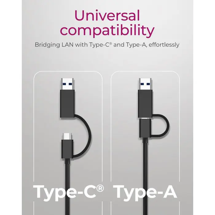 Icybox IB-LAN301-C3 USB-A and USB-C network card/adapter to 2.5 Gbit Ethernet