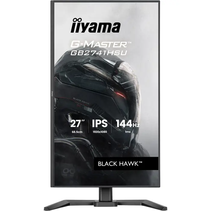 iiyama G-Master GB2741HSU-B1 Black Hawk, Gaming Monitor - 27 - black (matte), FullHD, IPS, HDMI, DP, FreeSync, USB hub, height adjustment, 144Hz panel