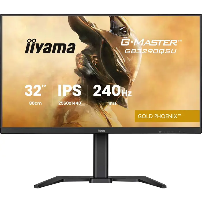 iiyama G-Master GB3290QSU-B1 Gold Phoenix, gaming monitor - 31.5 - black (matt), QHD, IPS, Free-Sync-Premium, 240Hz panel