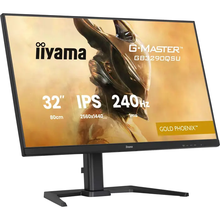 iiyama G-Master GB3290QSU-B1 Gold Phoenix, gaming monitor - 31.5 - black (matt), QHD, IPS, Free-Sync-Premium, 240Hz panel