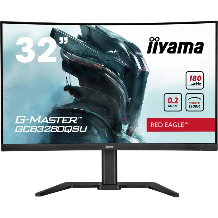 Iiyama G-Master GCB3280QSU-B2 (80 cm (31.5 inches), black (matt), QHD, VA, curved, adaptive sync, 180 Hz panel)