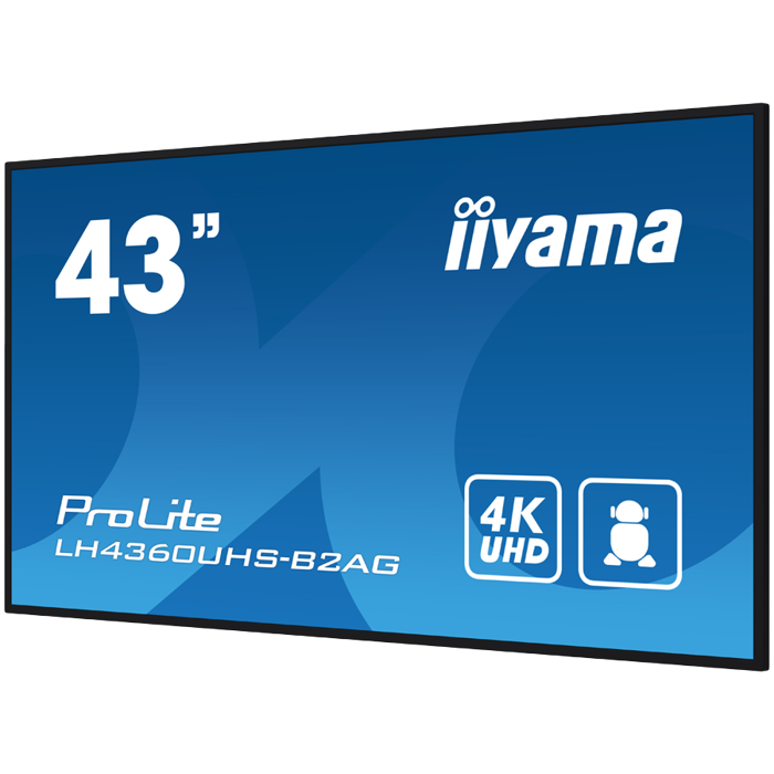 IIYAMA LFD LH4360UHS-B2AG 42.5" VA 3840 x 2160 @60Hz 500 cd/m² 5000:1 8.5ms Android 11 OS, iiSignage², FailOver, EShare landscape, portrait 3y