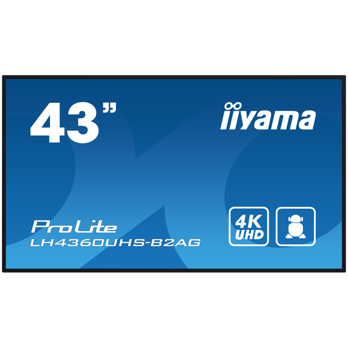 IIYAMA LFD LH4360UHS-B2AG 42.5" VA 3840 x 2160 @60Hz 500 cd/m² 5000:1 8.5ms Android 11 OS, iiSignage², FailOver, EShare landscape, portrait 3y