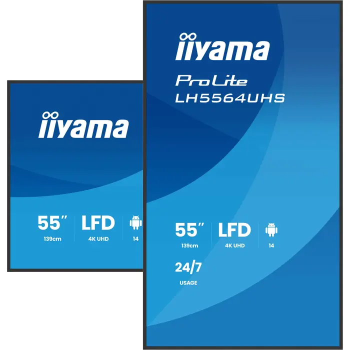 Iiyama ProLite LH5564UHS-B1AG, public display (black (matt), UltraHD/4K, VA, WiFi, remote control)