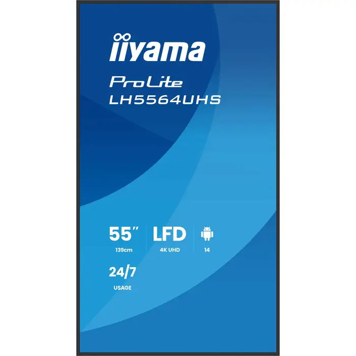 Iiyama ProLite LH5564UHS-B1AG, public display (black (matt), UltraHD/4K, VA, WiFi, remote control)