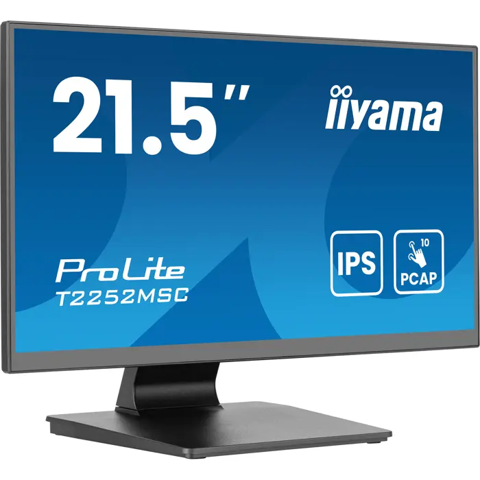 Iiyama ProLite T2252MSC-B2AG (54.5 cm (21.5 inches), black (matt), FHD, IPS, touchscreen, HDMI, DP, anti-reflective coating, 100Hz panel)