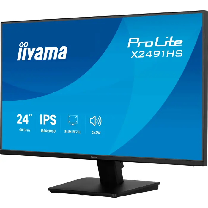 Iiyama ProLite X2491HS-B1 (60.5 cm (23.8 inches), black (matt), FullHD, IPS, HDMI, DP, speakers, 120Hz panel)