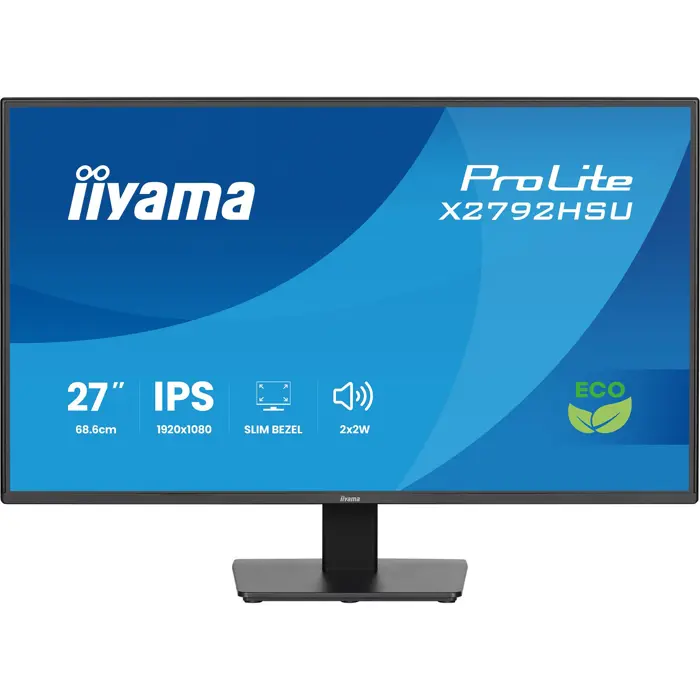 iiyama Prolite X2792HSU-B1, LED monitor - 27 - black (matt), FullHD, IPS, HDMI, DP, USB hub, 120Hz panel