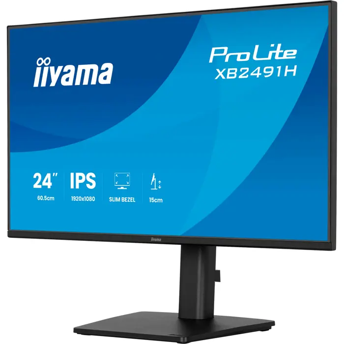 Iiyama ProLite XB2491H-B1 (60.5 cm (23.8 inches), black (matt), FullHD, IPS, HDMI, DP, ergonomic stand, 120Hz panel)
