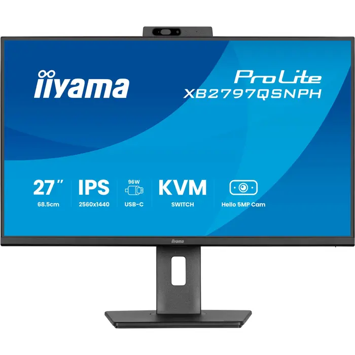 Iiyama ProLite XB2797QSNPH-B1 (68.5 cm (27 inches), black (matt), QHD, IPS, webcam, micro, USB hub)
