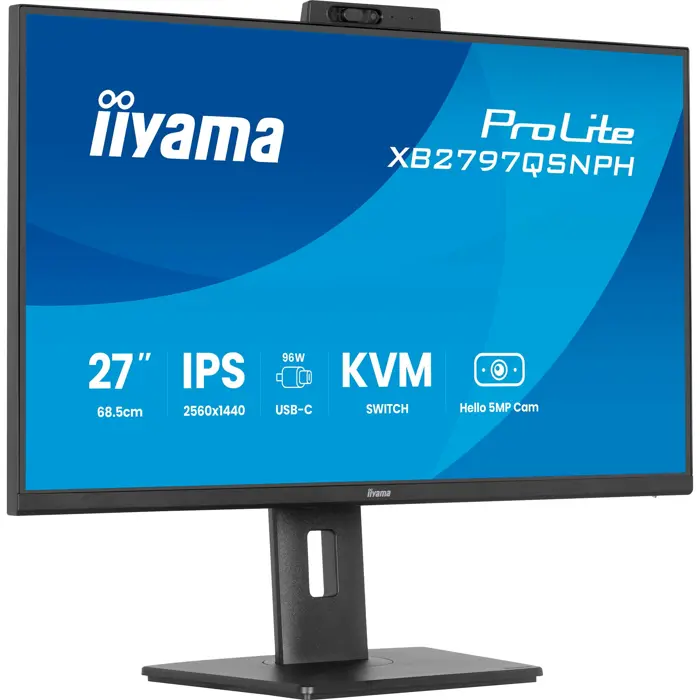 Iiyama ProLite XB2797QSNPH-B1 (68.5 cm (27 inches), black (matt), QHD, IPS, webcam, micro, USB hub)