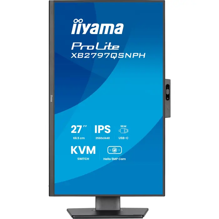 Iiyama ProLite XB2797QSNPH-B1 (68.5 cm (27 inches), black (matt), QHD, IPS, webcam, micro, USB hub)