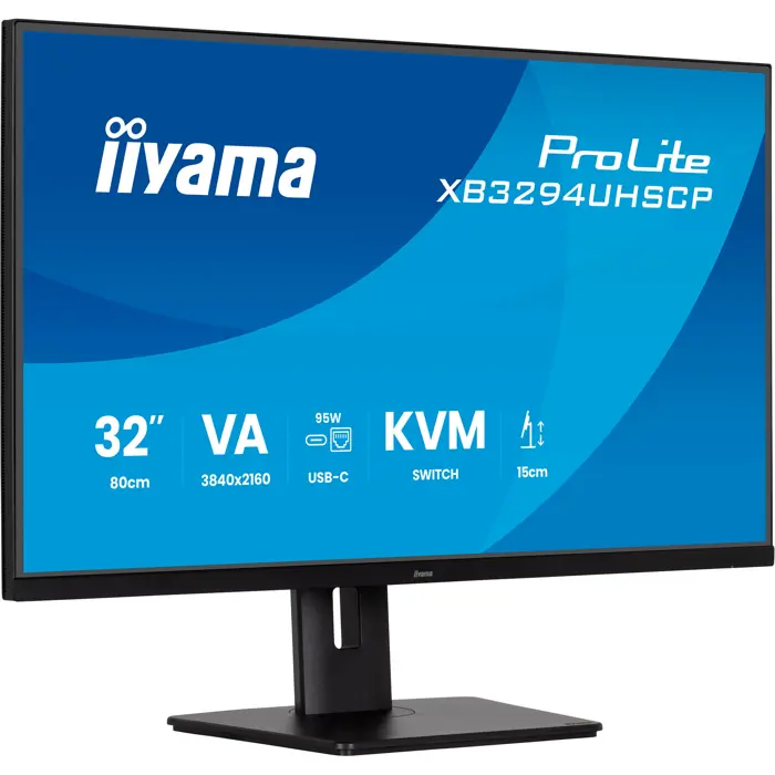 iiyama ProLite XB3294UHSCP-B1, LED monitor - 31.5 - black (matt), UltraHD/4K, VA, HDMI, DP, USB-C, USB hub