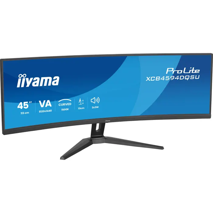 Iiyama ProLite XCB4594DQSU-B1 (113 cm (44.5 inches), black (matt), DQHD, VA, curved, HDMI, DP, USB-C, USB hub)