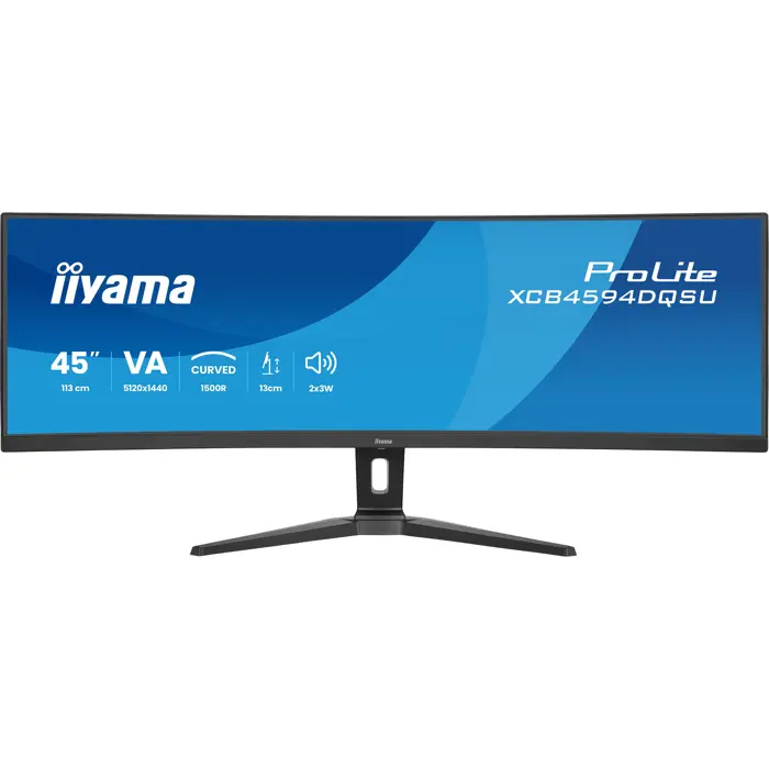 Iiyama ProLite XCB4594DQSU-B1 (113 cm (44.5 inches), black (matt), DQHD, VA, curved, HDMI, DP, USB-C, USB hub)