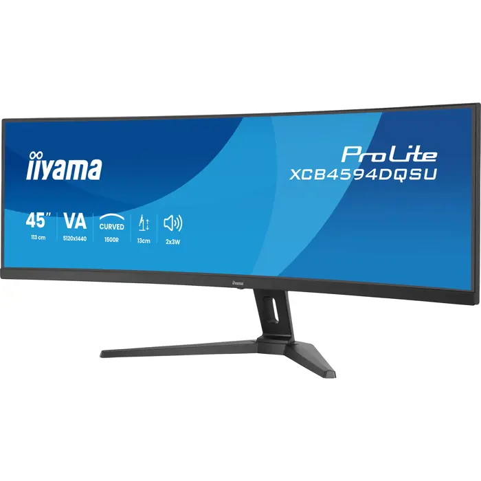 Iiyama ProLite XCB4594DQSU-B1 (113 cm (44.5 inches), black (matt), DQHD, VA, curved, HDMI, DP, USB-C, USB hub)
