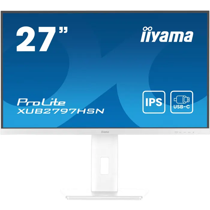 iiyama ProLite XUB2797HSN-W2, LED monitor - 27 - white (matt), FullHD, IPS, USB-C, RJ-45, 100Hz panel