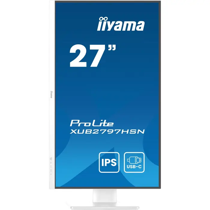 iiyama ProLite XUB2797HSN-W2, LED monitor - 27 - white (matt), FullHD, IPS, USB-C, RJ-45, 100Hz panel