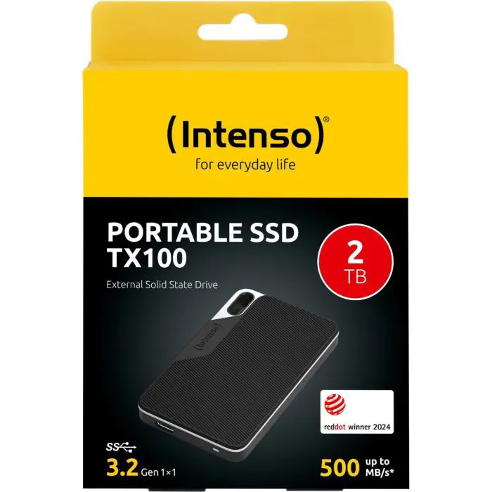 Intenso 2TB SSD TX100 500MB/s USB 3.2 Gen1x1 external drive - black
