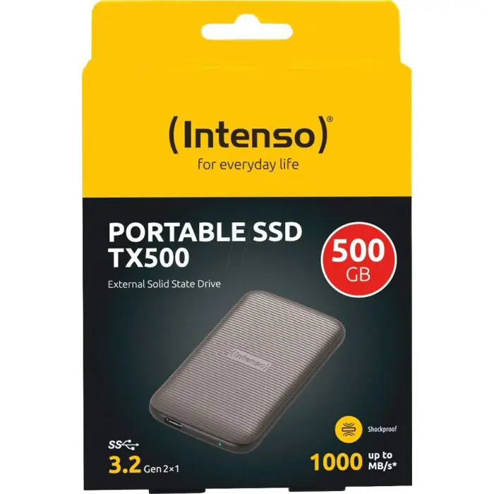 Intenso 500GB SSD TX500 1000MB/s USB 3.2.